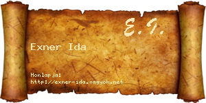Exner Ida névjegykártya
