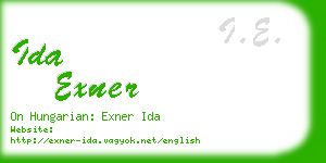 ida exner business card